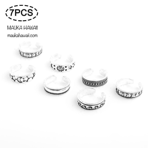 7 Pcs Toe Ring Set Adjustable Toe Rings Mid Rings New & Sealed! - Picture 6 of 12